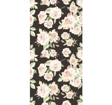 Cortina roller floral elegante tema de rosas - TenVinilo