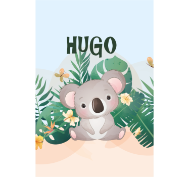 Estor de bebé Lindo koala para niño con nombre - TenVinilo