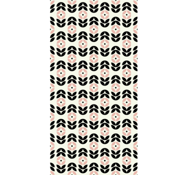 Cortina roller floral repetición geométrica beige - TenVinilo