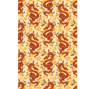 Cortina roller animales serpiente con flores - TenVinilo