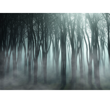 Cortina roller árboles silueta de bosque brumoso - TenVinilo