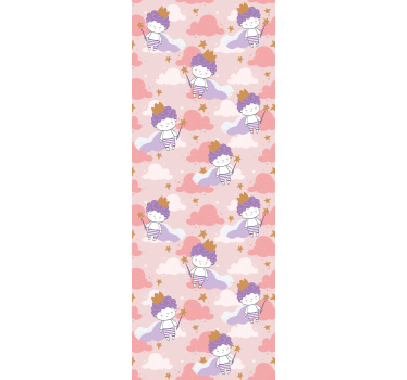 Cortina roller infantil princesas adorables y nubes - TenVinilo