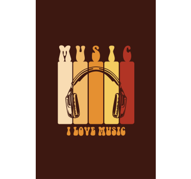 Cortina roller frase diseño de auriculares de música - TenVinilo