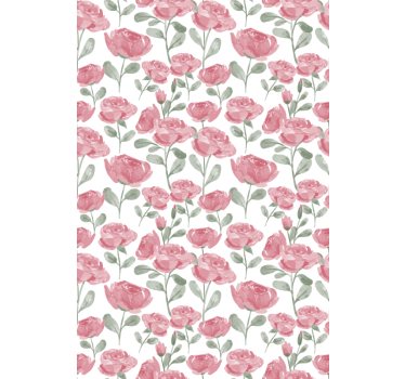 Cortina roller flores rosas de acuarela - TenVinilo