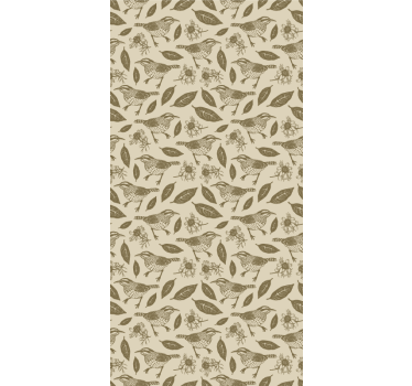 Estor enrollable beige patrón aves y plantas - TenVinilo
