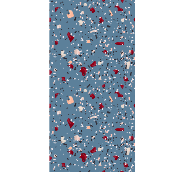 Cortina roller textura terrazo geométrico azul - TenVinilo
