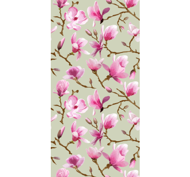Cortina roller cocina flor de mangolia rosa - TenVinilo