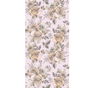 Cortina roller floral elegante motivo de rosa - TenVinilo