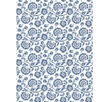 Cortina roller floral elegante tema gris - TenVinilo