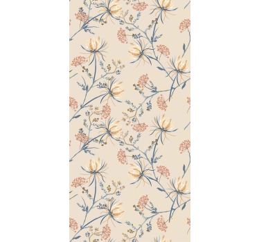 Cortina roller flores patrón floral en color beige - TenVinilo
