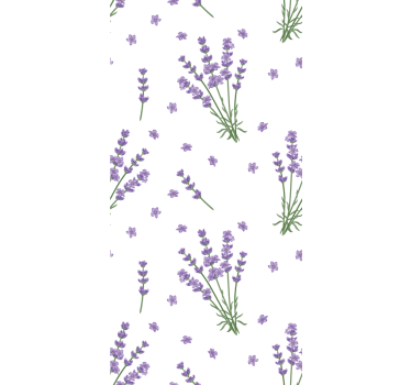 Cortina roller flores patrón floral de lavanda - TenVinilo