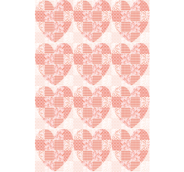 Cortina roller romántica patrón de corazón de patchwork - TenVinilo