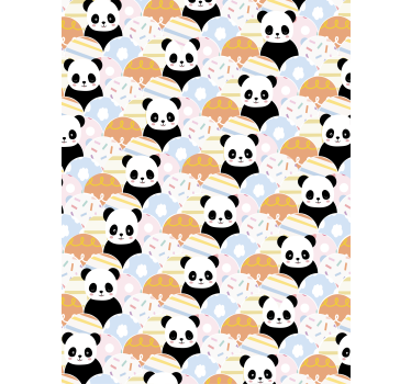 Cortina roller infantil fiesta del bebé panda - TenVinilo