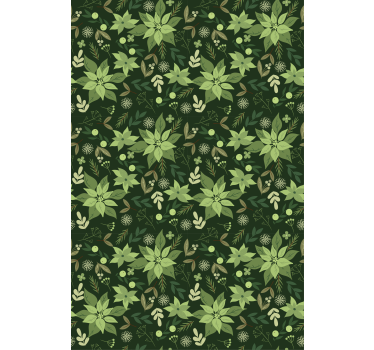 Cortina roller flores flora verde exuberante - TenVinilo