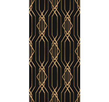 Cortina roller elegante patrones geométricos dorados - TenVinilo