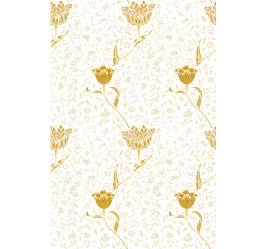 Cortina roller floral patrón elegante dorado - TenVinilo