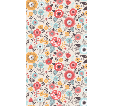 Estor estilo floral Patrón de colores pintado - TenVinilo