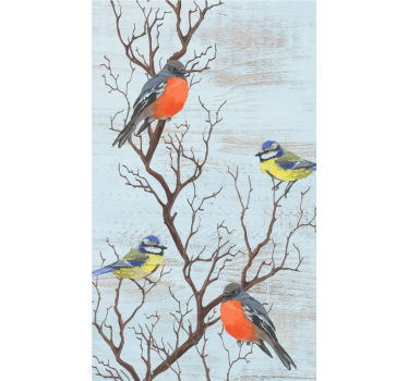 Cortina roller árboles pájaros en las ramas - TenVinilo
