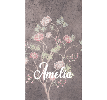 Cortina roller flores elegancia floral personalizada - TenVinilo