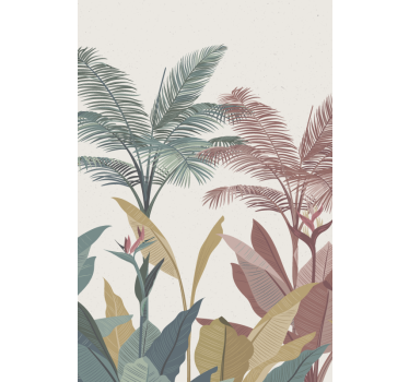 Estor de árboles Plantas tropicales de terracota - TenVinilo