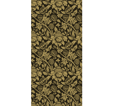 Cortina roller floral patrón beige clásico - TenVinilo