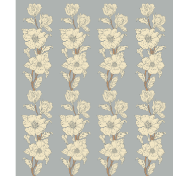 Cortina roller floral patrón elegante vertical - TenVinilo