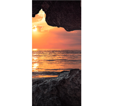 Estor estilo original 3d cueva amanecer océano - TenVinilo