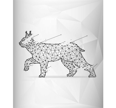 Estor de animales Gato poligonal - TenVinilo