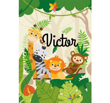 Estor infantil animales de la selva personalizadosAnimales de la  - TenVinilo