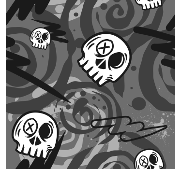 Estor juvenil graffiti con calaveras - TenVinilo