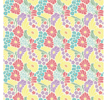 Estor para salón flores pastel - TenVinilo