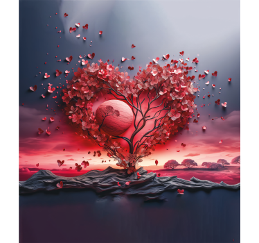 Estor de amor árbol del corazón - TenVinilo