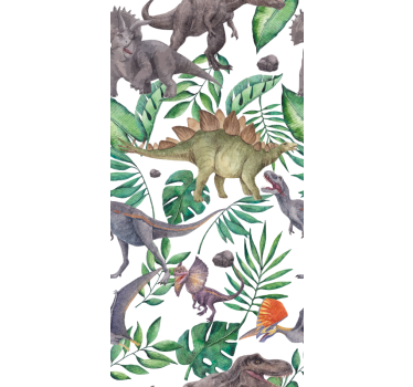 Estor de dinosaurios patrón de acuarela jurásico - TenVinilo