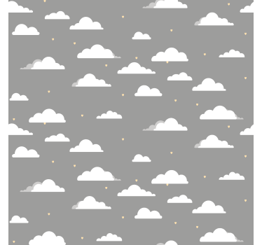 Estor de nubes patrón gris - TenVinilo