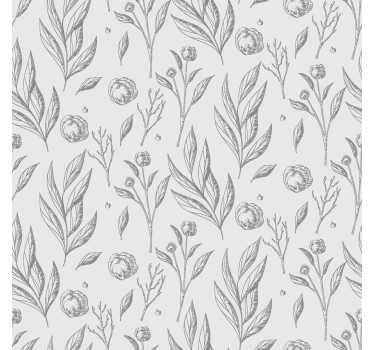 Estor estilo nórdico estampado de flores gris - TenVinilo