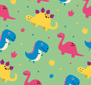 Cortina roller dinosaurios estilo colorido - TenVinilo