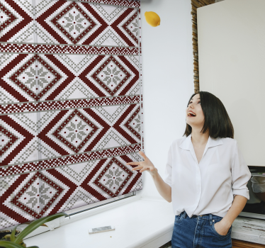 Cortina roller textura patrón textil geométrico - TenVinilo
