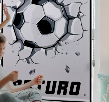Estor enrollable infantil pelota 3D con nombre - TenVinilo