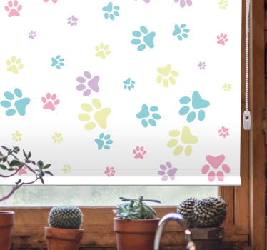 Estor de animales Fantásticas patas de perro de colores - TenVinilo