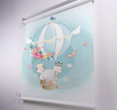 Estor enrollable nórdico globo con fauna - TenVinilo