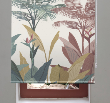 Estor de árboles Plantas tropicales de terracota - TenVinilo