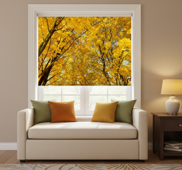 Cortina roller amarilla hojas amarillas de otoño - TenVinilo
