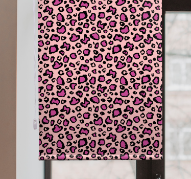 Cortina roller animales estampado de leopardo rosa - TenVinilo