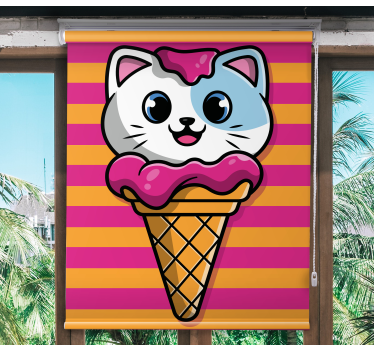 Cortina roller animales helado de gato - TenVinilo