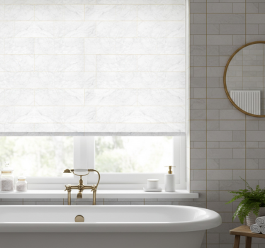 Cortina roller baño mármol dorado en tonos grises - TenVinilo