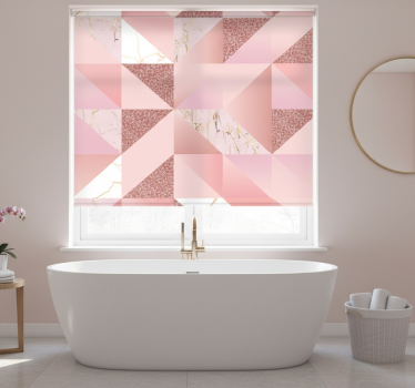 Cortina roller baño mármol rosa dorado - TenVinilo