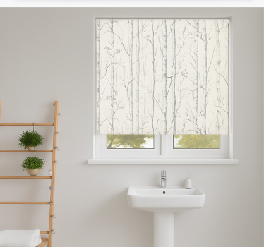 Cortina roller baño motivo de abedul sueco - TenVinilo