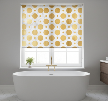 Cortina roller baño puntos de mármol dorado - TenVinilo