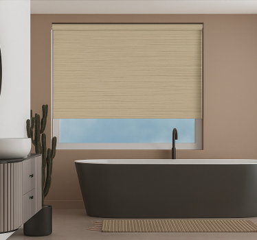Cortina roller baño tela neutra texturizada - TenVinilo
