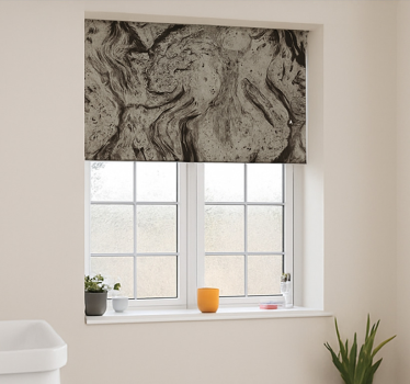 Cortina roller baño textura de mármol oscuro - TenVinilo